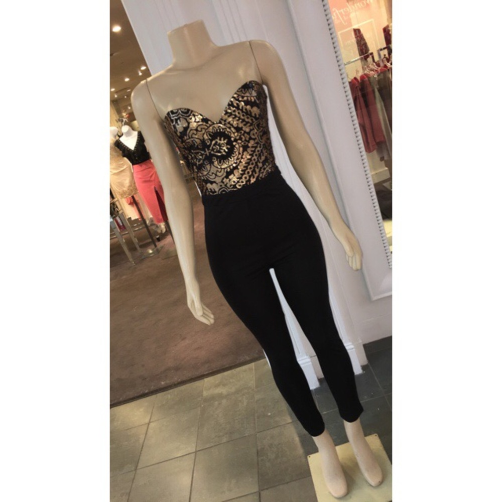 Black and gold jumpsuit